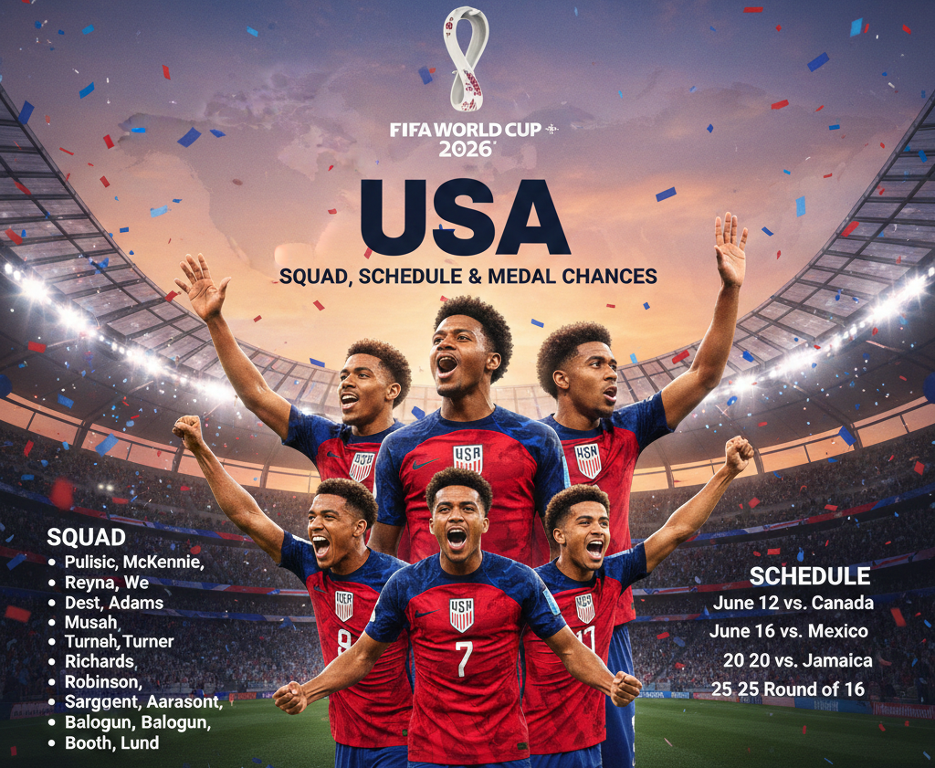 USA at FIFA World Cup 2026: Squad, Schedule & Medal Chances